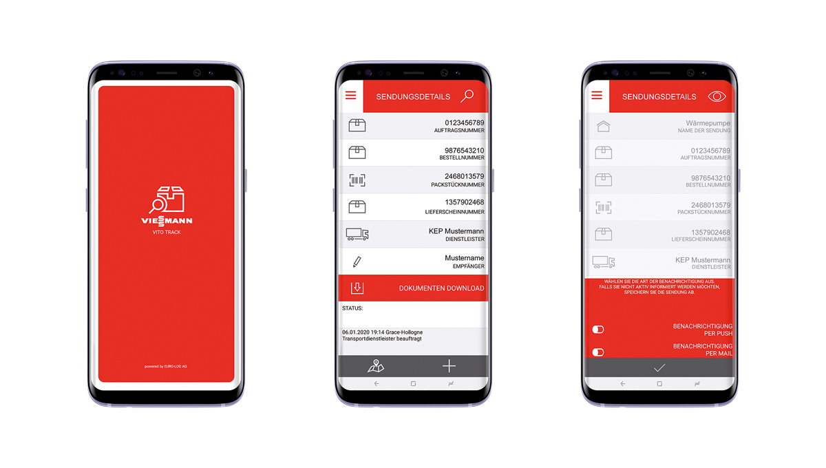 Die VitoTrack App ist in sechs Sprachen für Android und iOS Geräte verfügbar